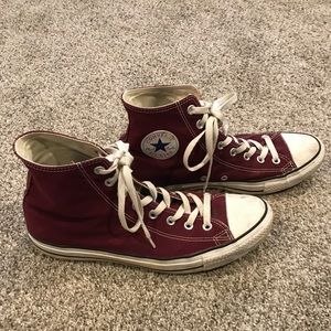 Burgundy High Top Converse